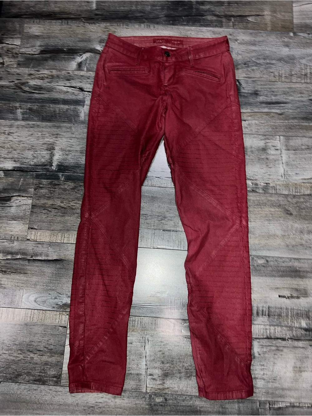GUESS Women's Red Skinny Biker pants